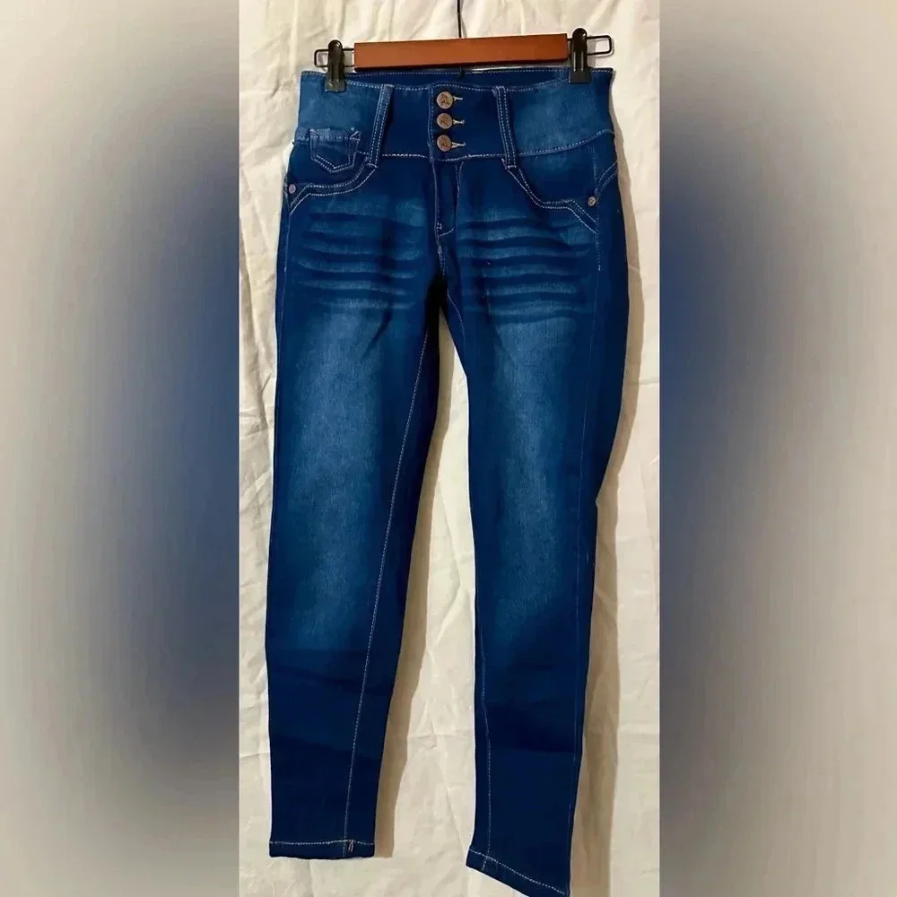 Always Friday High Waisted Navy Blue Skinny Jeans